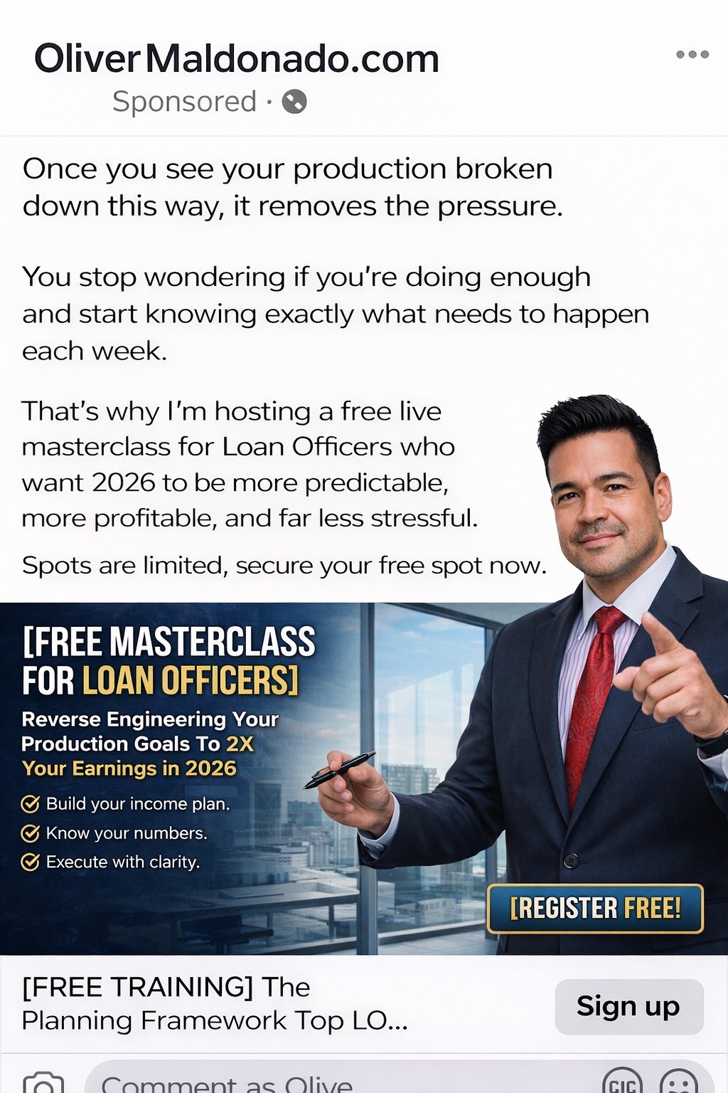 Oliver Maldonado Mortgage Broker photograph for Loan Officers Master Class